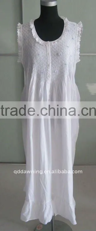 white cotton night gown