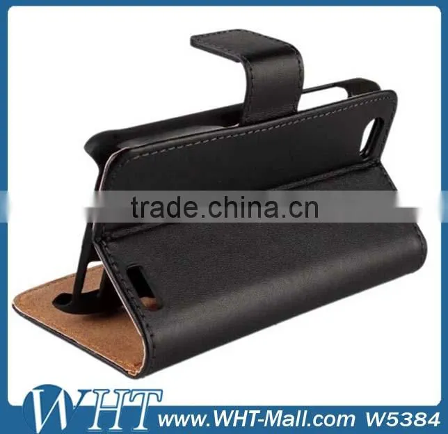 High Quality Smooth Skin Wallet Flip Case for HTC One V Leather Case Wholesale Price