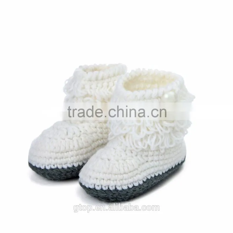 Baby Handmade Crochet Boots Shoes Supplier for 1-10 months old B-0004
