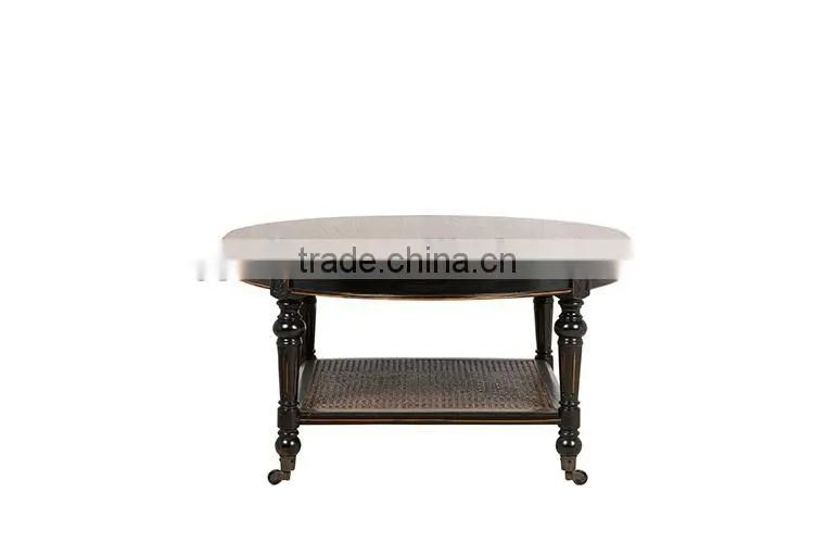French Style Wooden Round Side Coffee Table