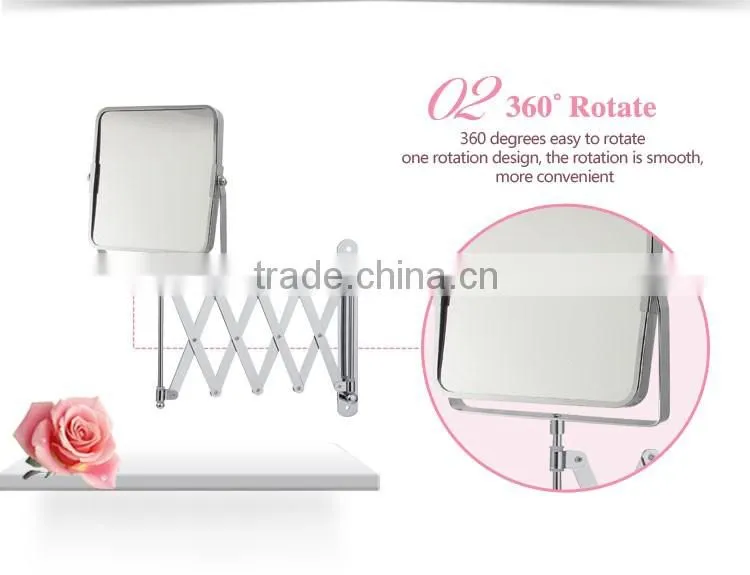 Bathroom makeup shaving extendable wall mirror