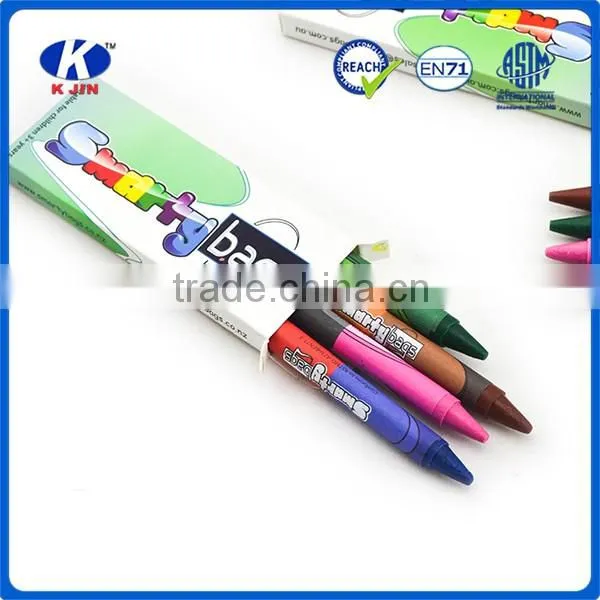 2016 hot sale 8 color fluorescent crayon into paper box for the kindergarten children