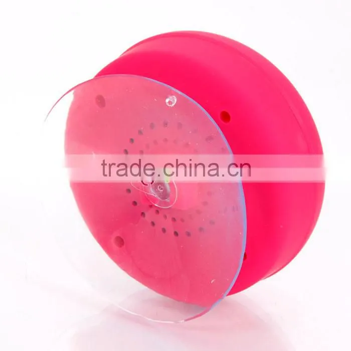 Waterproof Mini Bluetooth Speaker With Suction Cup Rose Red