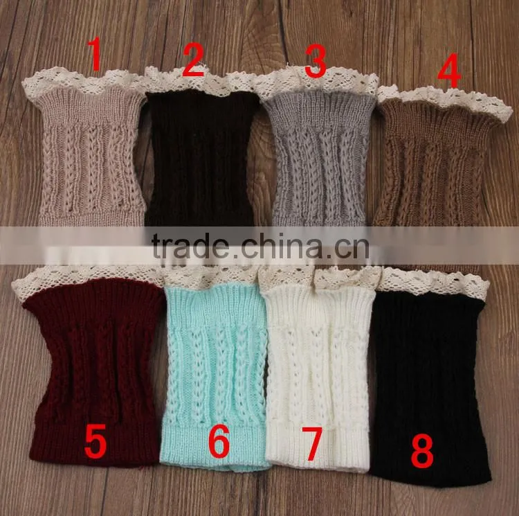 Wholesale hot girls leg warmer knit crochet high legging knee warmer