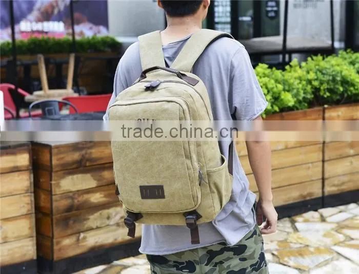 China wholesale vintage canvas backpack school bags for teenagers boys