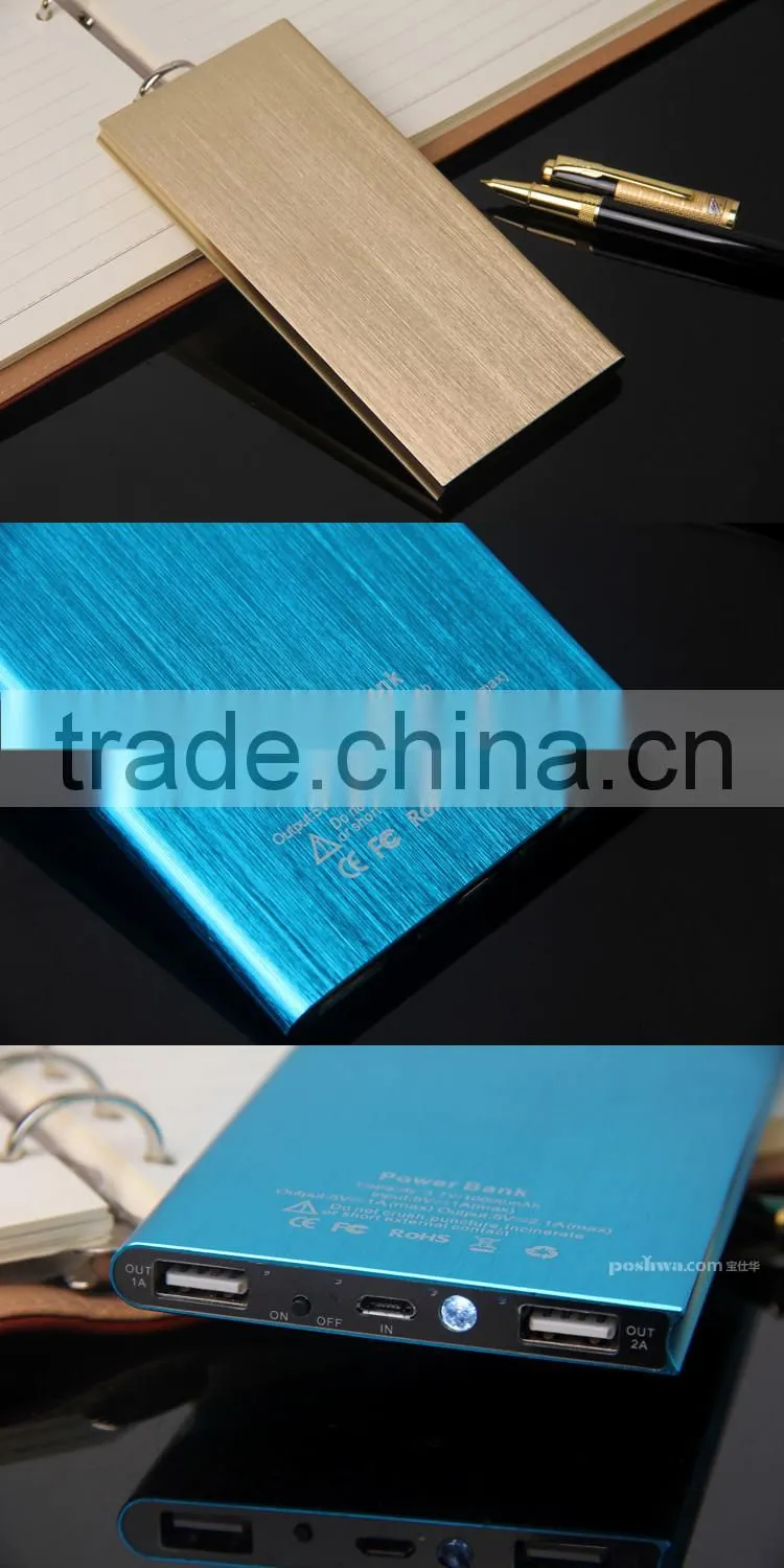 Ultra-thin power bank charger with wire-drawing surface