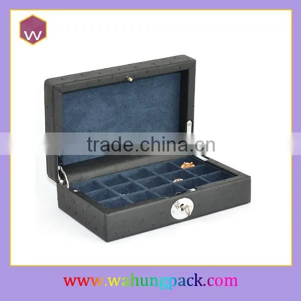Fancy Custom Engraved Leather Cufflink Box Fashion Design Cufflinks Box For Lady