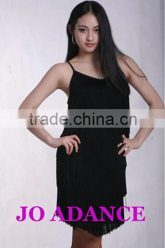 Latin dance dress dance competition dress latin dance costumes Latin fringed skirt Tights