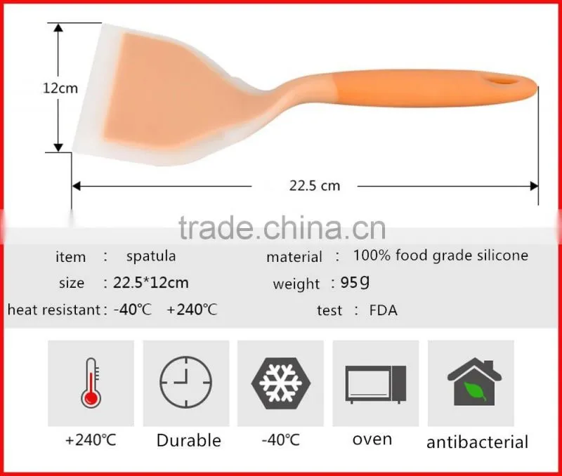 High standard food grade approved silicone cake spatula