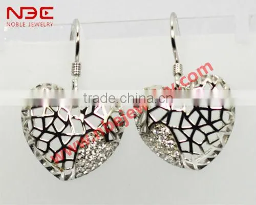 Factory offer fashion earring with AAA CZ, dolphin stud earring design