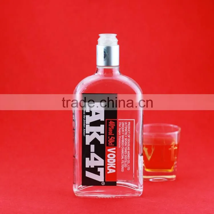 Professional Customized glass printing bottles cork cylinder glass wine bottles 750ml striangle shape bottles
