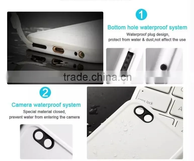 Waterproof TPU silicone rugged mobile cellphone protective case for iPhone 6S 6S Plus