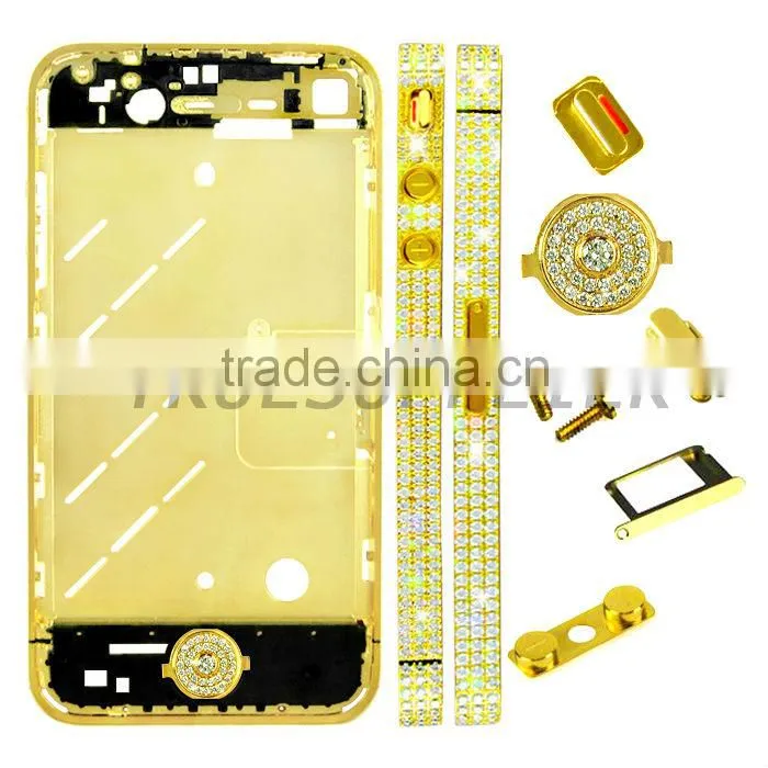 For iPhone 4 Silver Diamond Middle Plate With Home Button