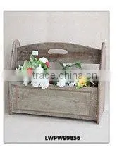 Luckywind distressed antique wine wooden baskets