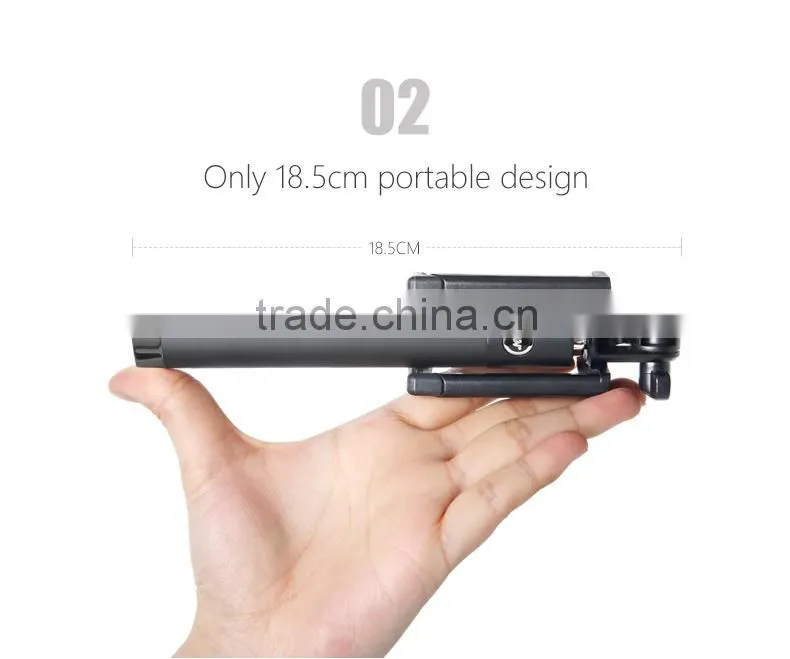 Colorful portable extendable mini selfie stick with bluetooth