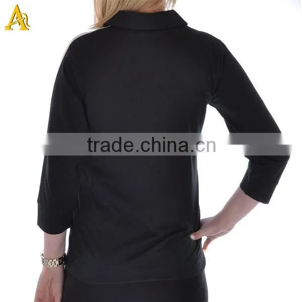 ladies cotton 3/4 sleeve polo t-shirt