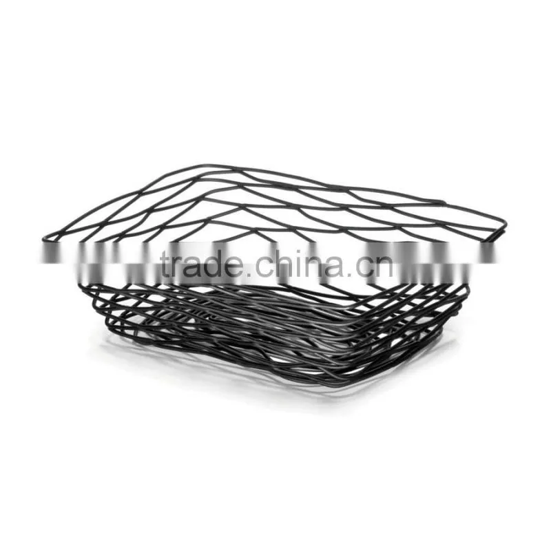 Icegreen Oval Black Metal Wire Basket With Holders