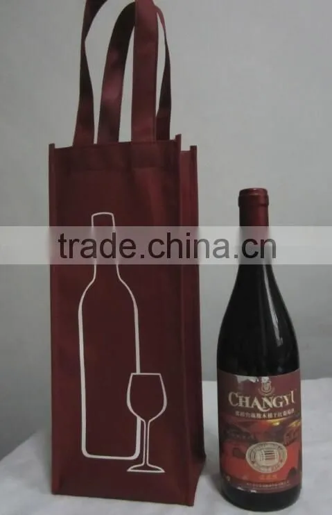 Durable Black Non-woven Shopping Bag wine bags bulk