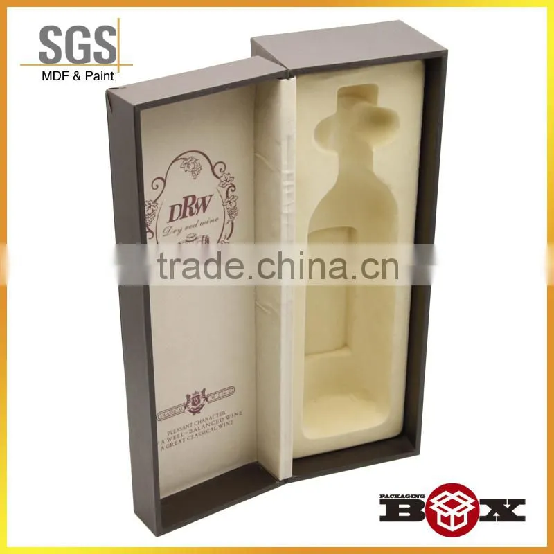 Plastic metal feather handmade red wine wooden box