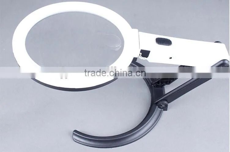 2X LED Goose neck stand floor stand magnifier lamp