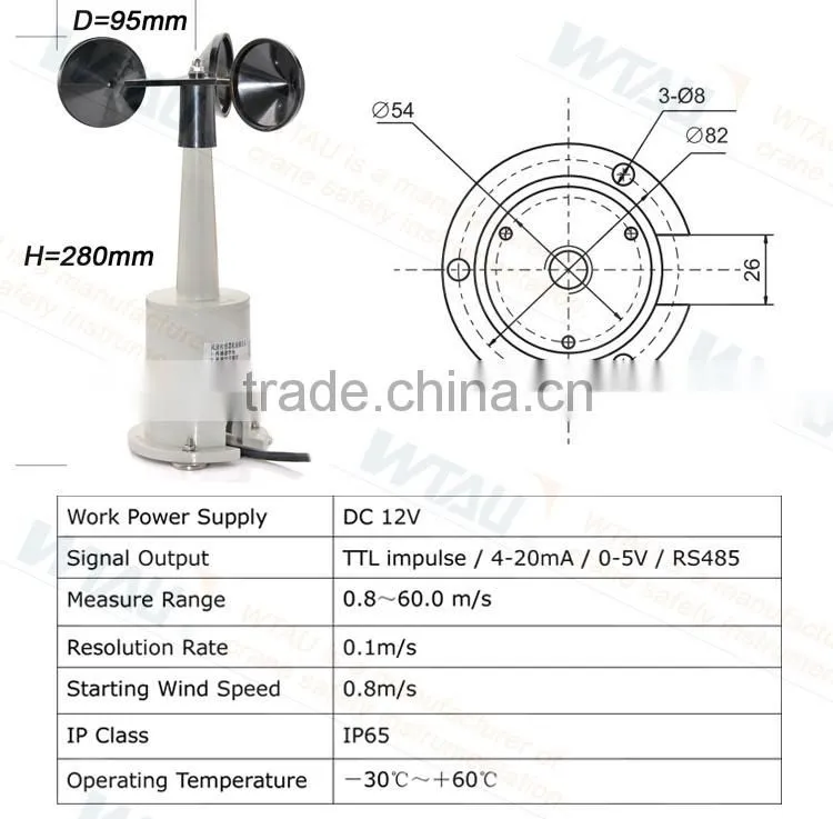 WFS-1 wind speed sensor/wind cup