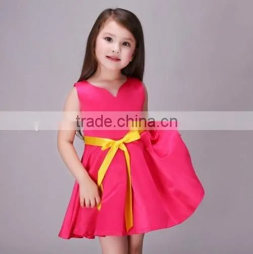 2016 Europe market sleeveless kids clothes girls dresses summer stylish kids beautiful model dresses