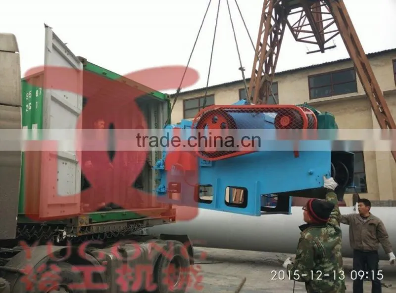 Large capacity drum wood chipper for wood pellet making line