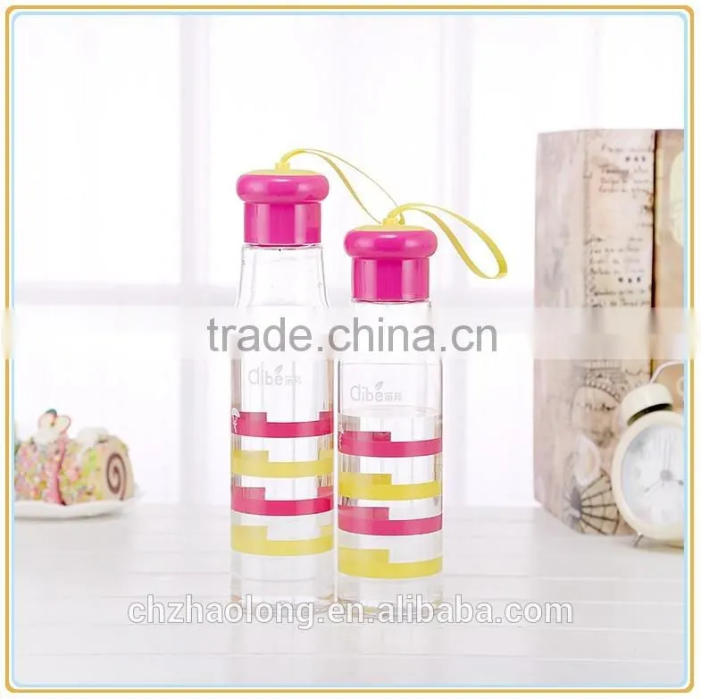 2016 cheap plastic clear water bottle with strip for sale