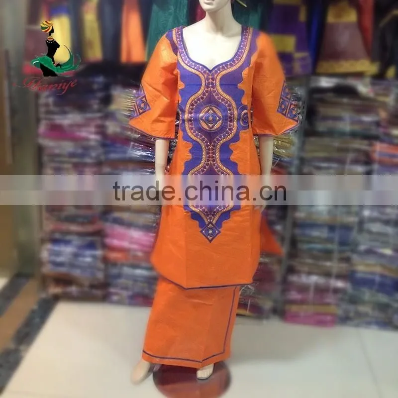 Fashion bazin riche broderie dress african bazin embroidery design 2016