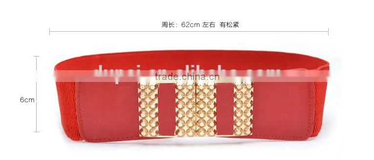 fashion metallic gold belt wide leather belt for girls and women