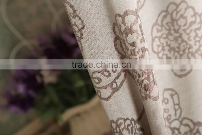 100% polyester fabric Jacquard Curtain Grommet Drapery