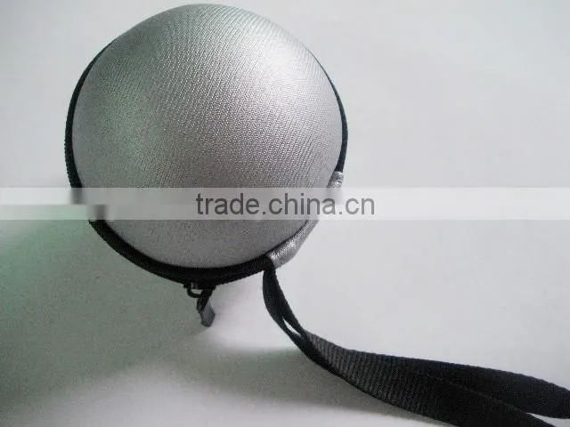 GC- Silver color PU leather covering Ball shape EVA mould case