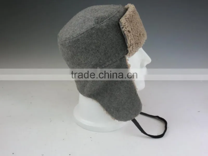 Fleece Winter Hat with Leather Patch