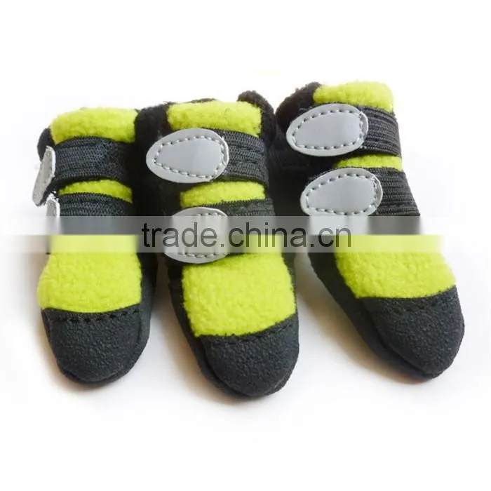 JML 2016 new design wholesale pet accessories of winter dog footwear with polar fleece pet soft sole shoes