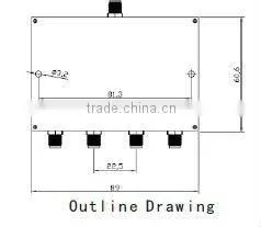 2000-8000MHz Micro-strip 4 way RF Power Splitter