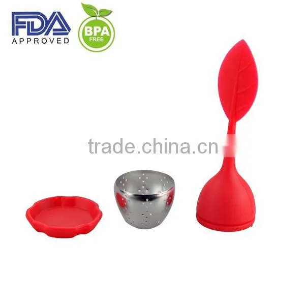 Colorful infusion tea bag/leaf shaped silicone tea infuser/tea infuser silicone