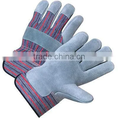 Grey cow split leather gloves ,alcohol