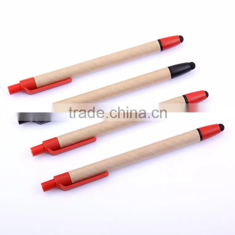 Good quality wooden pens with stylus touch pen cheap paper pen
