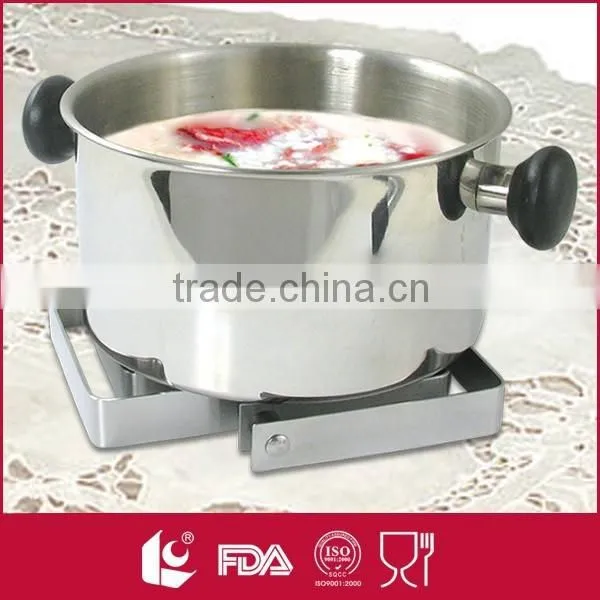 Stainless steel expandable metal pot holder with rubber feet