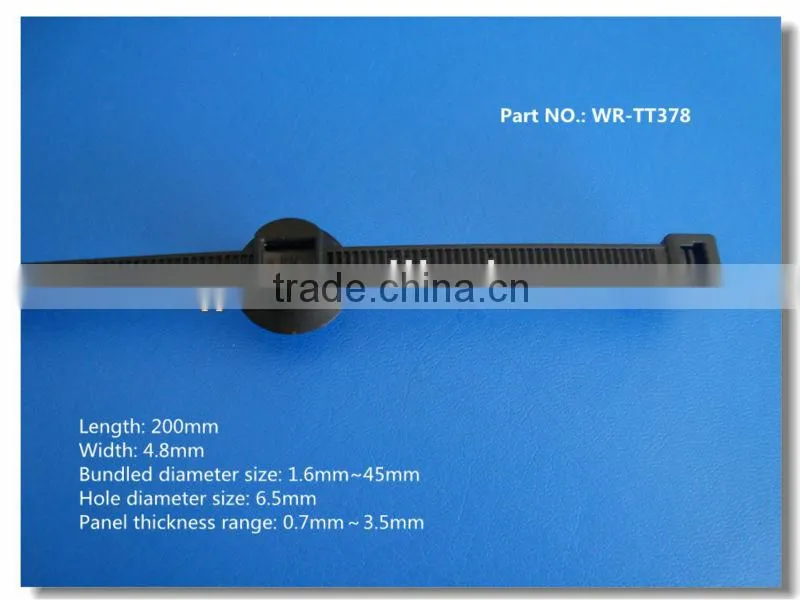 High quality High flexibility self locking nylon cable tie with clip for car