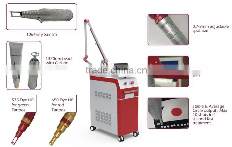 Korea original logo customized supported loading interface 7 joints arm q laser tattoo removal machine
