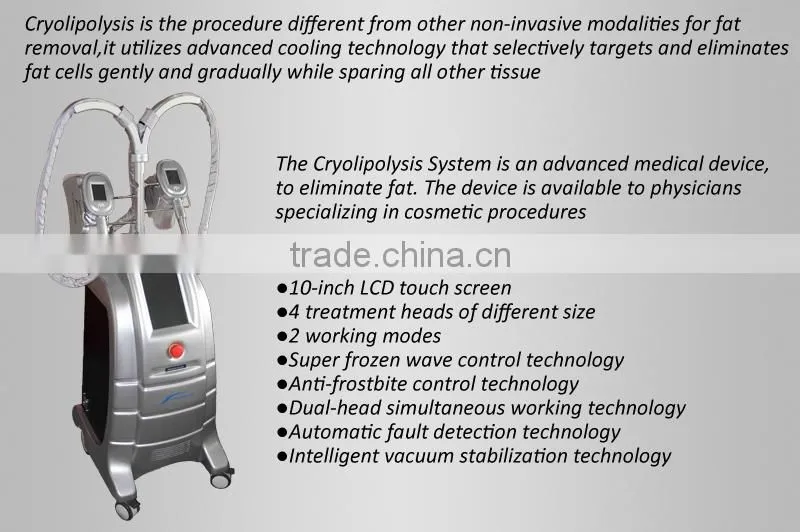 body sculpting cryolipolysis,4 treatment head,Double handpieces work at the same time