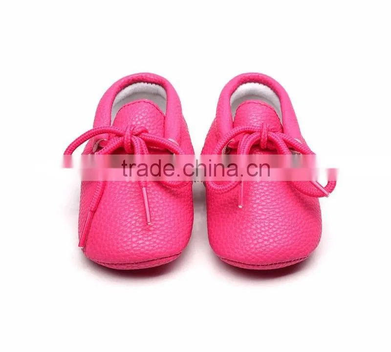 Top selling baby hard sole walking shoes toddler shoes rubber sole pu leather baby moccasins