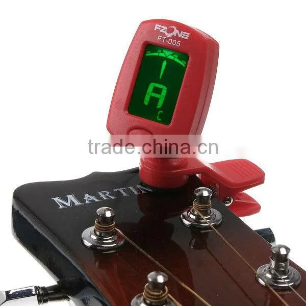 LCD Clip-on Guitar Tuner Electronic Digital Chromatic Bass Violin Ukulele Red