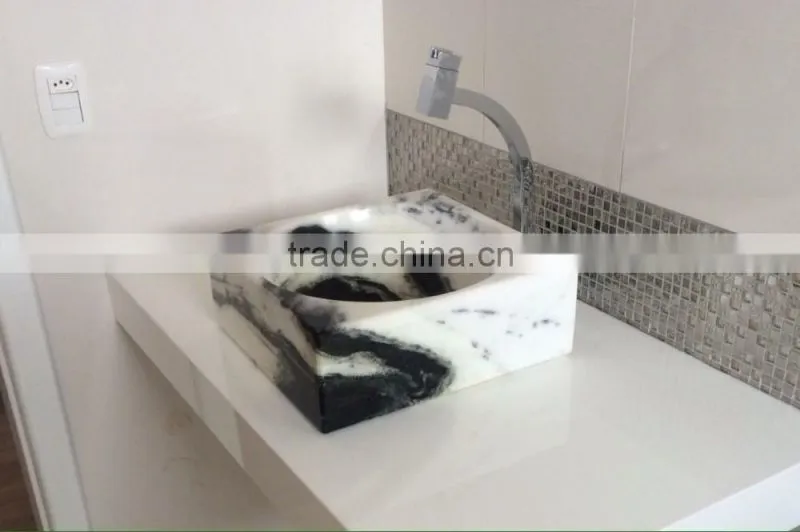 Panda white marble standing sink