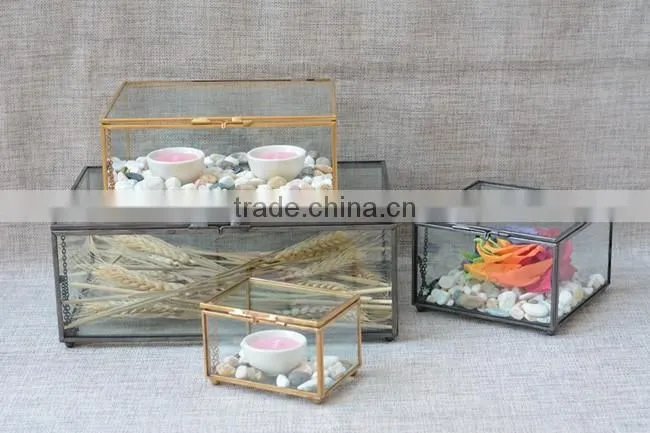Presentation box single small/ photo box /Christmas candy storage containers rectangular clear glass box