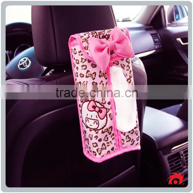 Leopard pattern Car Sun Visor Seat Back Bracket Auto Tissue Box Holder