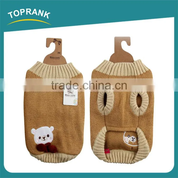 Wholesale bear pattern winter small easy knit dog sweater pattern free