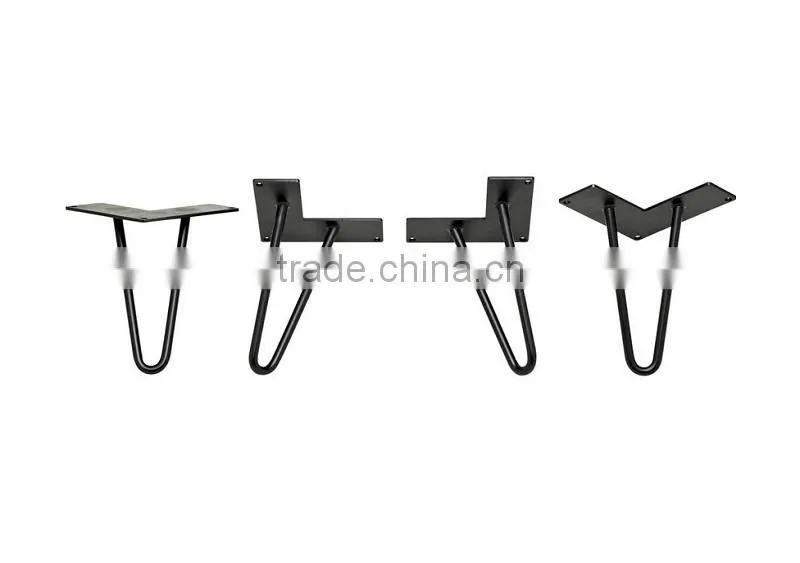6 inch 2 rod cheap metal solid steel hairpin leg for wood furniture parts