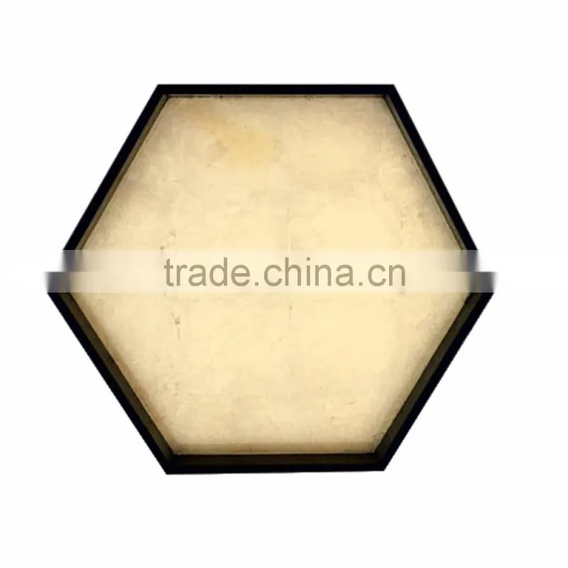 Hexagon colored lacquer serving tray